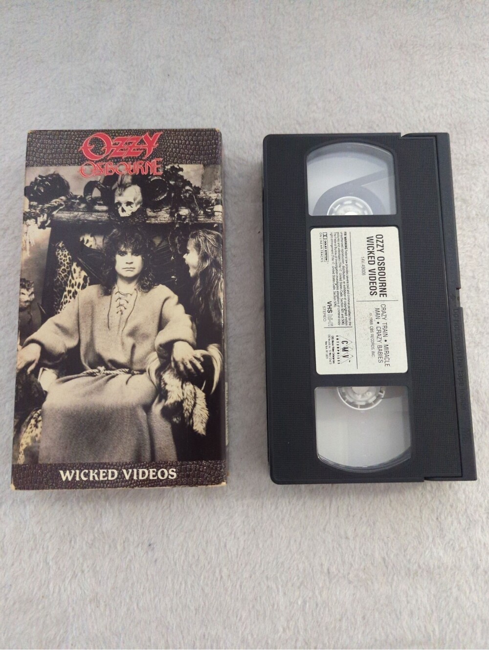 Ozzy Osbourne Wicked Videos VHS Tape 1988 CMV Enterprises CBS Records